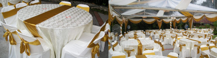 Canopy & Table Setup For Wedding
